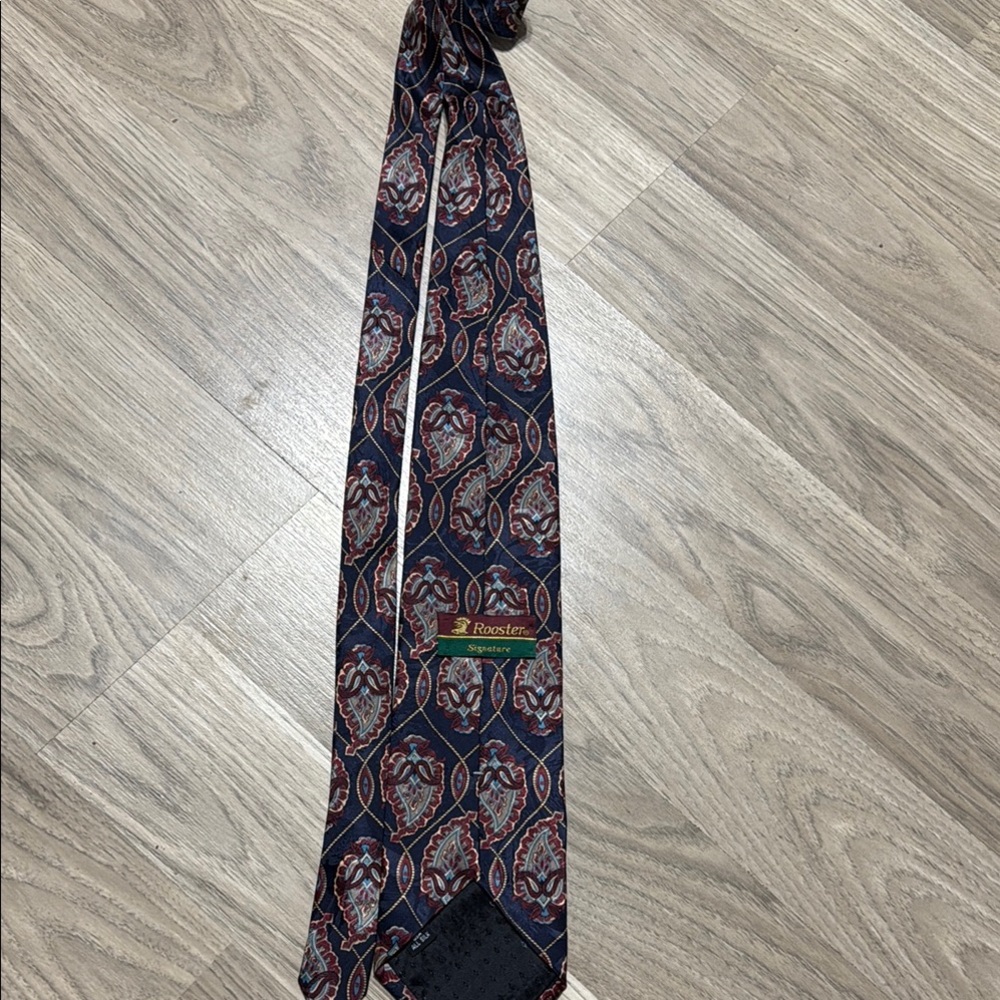 Blue Rooster Collection Blue and Red Paisley Tie
